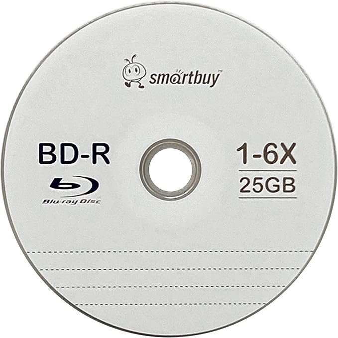 Smartbuy 100 Pack Bd-r 25gb 6X Blu-ray Single Layer Recordable Disc Logo Top - Image 3