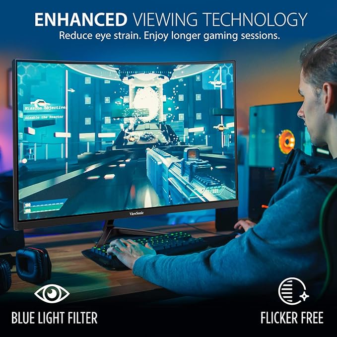 ViewSonic VX3218-PC-MHD 32 Inch Curved 1080p 1ms 180Hz Gaming Monitor - Image 5