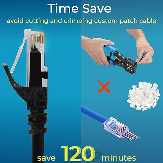 Rapink Patch Cables Cat6 1ft, Ethernet Patch Cable 10G, Cat 6 Patch Cable - Image 3