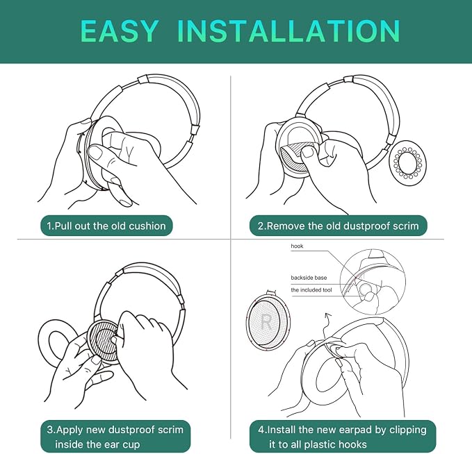 Replacement Ear Pads for Bose QuietComfort 35 & Quiet Comfort 35 II Headphones - Image 7