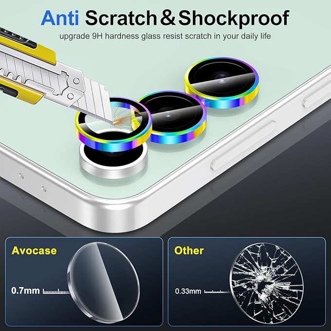 for Samsung Galaxy S24 FE Camera Lens Protector, Individual Metal Ring Tempered - Image 3