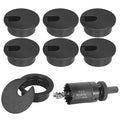 1-3/8" Black Desk Grommet with Bi-Metal Hole Saw, JTemgle Plastic Cable Hole by JTemgle