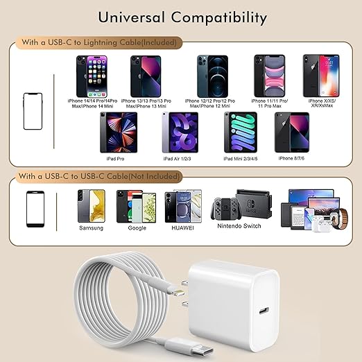 10FT Fast iPhone Charger, Extra Long Apple Charger Fast Charging 2Pack 20W USB - Image 3