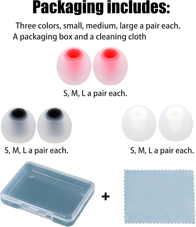 Replacement Earbud Tips Silicone Earbud Covers Fit Most in-Ear Earbuds - Image 7
