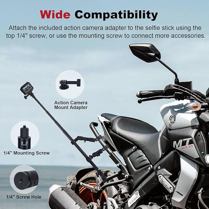 Motorcycle Ebike Mount kit for Insta360 X5, Bike & Golf Car Handlebar Clamp - Image 3