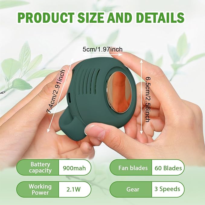 Portable Silent Mini Bladeless Fan Clip on, Portable Silent Mini Bladeless - Image 2