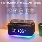 Alarm Clock Speaker Wireless Charger, Digital Alarm Clocks Bedrooms Bluetooth - Image 2