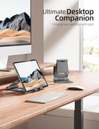 Nulaxy Aluminum Dual Foldable iPad Stand, Fully Adjustable Desktop Tablet Holder - Image 5