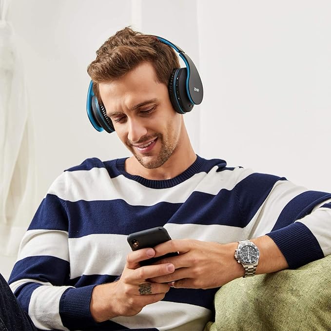 ZIHNIC Bluetooth Headphones Over-Ear, Foldable Wireless and Wired Stereo - Image 3