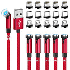 Magnetic Charging Cable, 540 Rotating Phone Charger 3 in 1 USB Cable Nylon by Ankndo