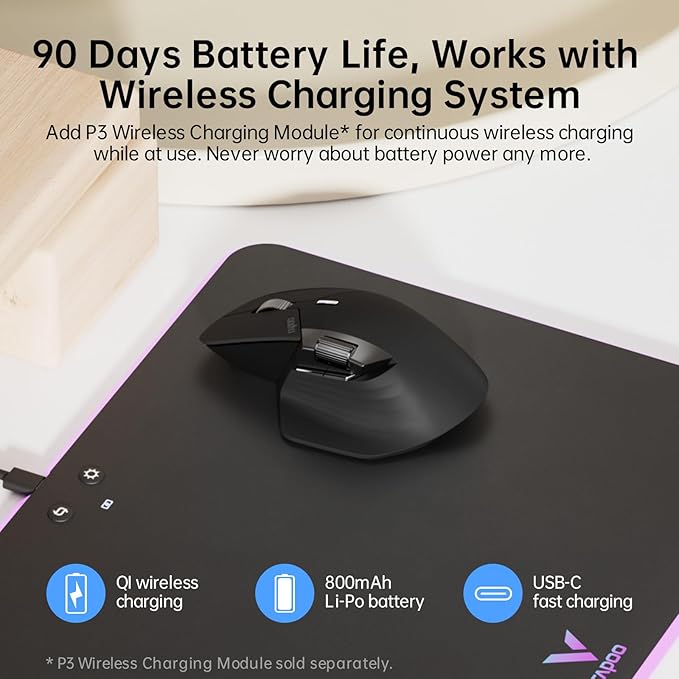 Rapoo MT760 Multi-Device Wireless Mouse, 11 Programmable Buttons, 4K DPI - Image 5