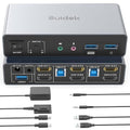 HDMI KVM Switch 2 Monitors 2 Computers, Dual Monitor KVM USB Switcher 4K@60Hz by SuidekDirect