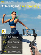 Gimbal Stabilizer for Smartphone, LED Light OLED Screen 3-Axis Gimbal, Gesture - Image 2