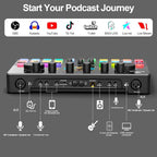 Podcast Equipment Bundle for 4, All-in-One Audio Mixer - Image 5