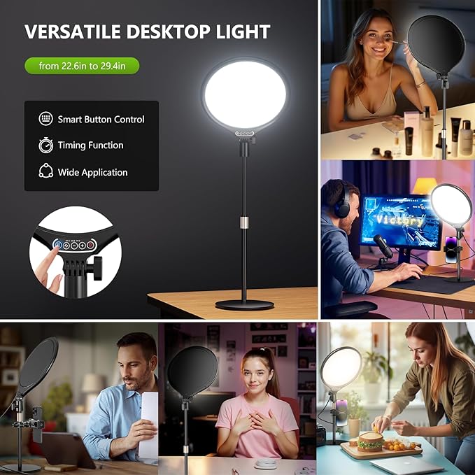 Aureday 10.5” Dimmable Desktop Ring Light - Image 4
