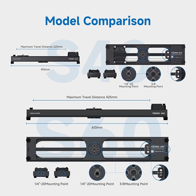 Accsoon Toprig 16inch/40cm Camera Slider Motorized, Button&APP Control - Image 11