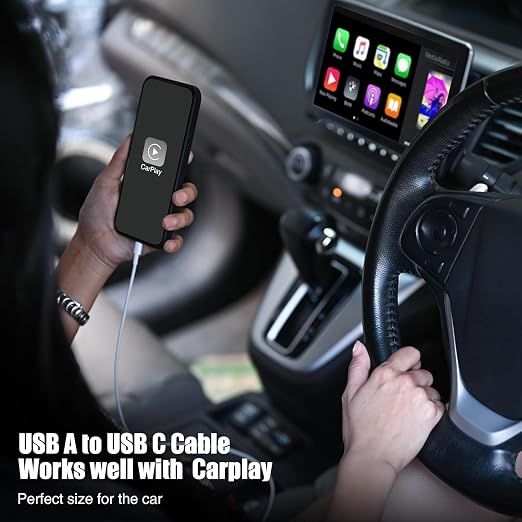 3-Pack 10FT Car Carplay Cable USB A to USB C Cable - Image 2