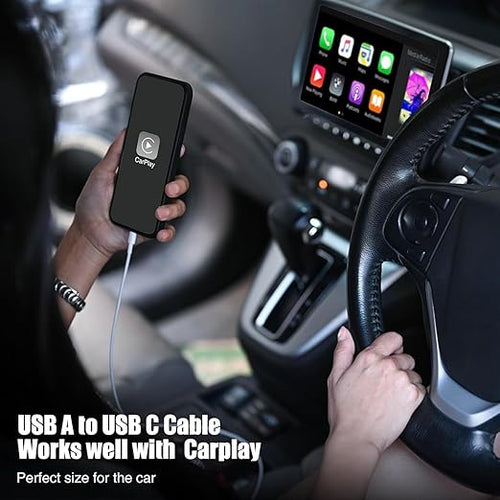 3-Pack 6FT Car Carplay Cable USB A to USB C Cable - Image 2