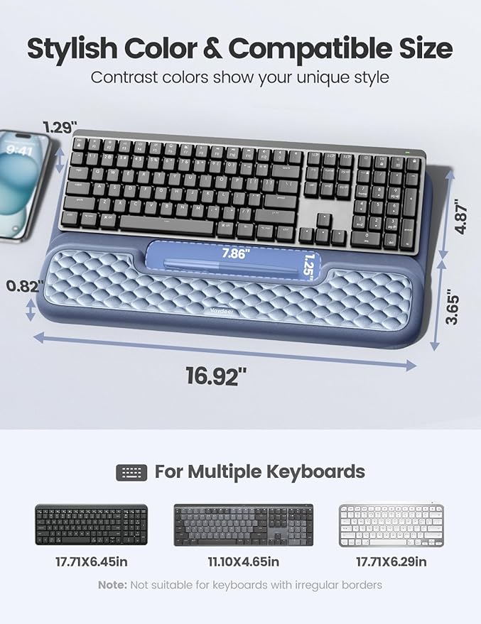 Vaydeer Wrist Rest with Keyboard Stand, Computer Wrist Support Pad, Ergonomic - Image 7