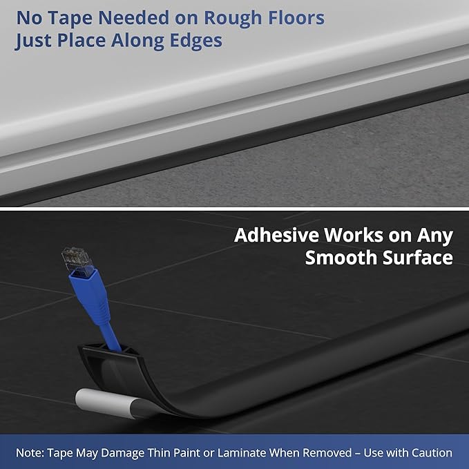 ZhiYo 3.6ft Cord Covers for Wires on Floor, Cord Hider Floor Hide Extension - Image 5