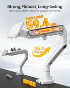 monTEK Single Monitor Arm with USB A/C, Ultrawide Monitor Stand - Image 3