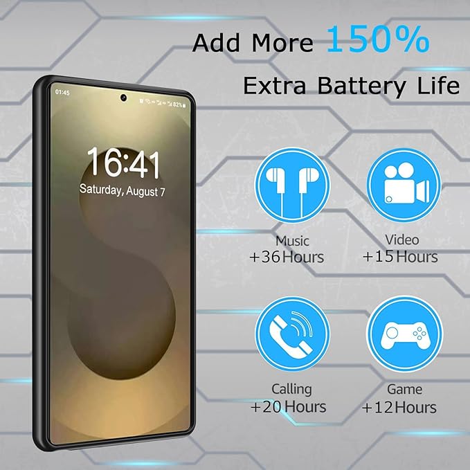 Battery Case for Galaxy S25 Ultra, Slim Portable Protective Fast Charging Case - Image 2