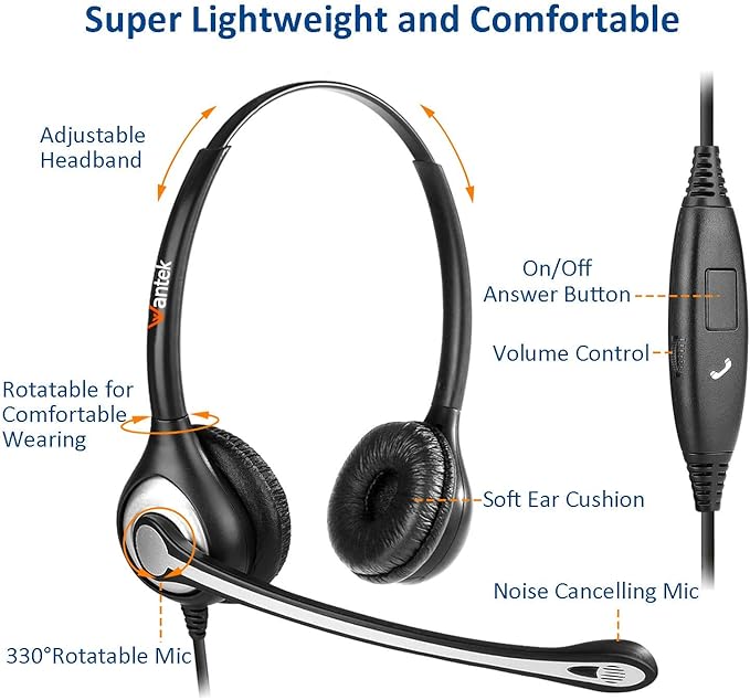 Cell Phone Headset with Microphone Noise Cancelling & Call Controls, 3.5mm - Image 5