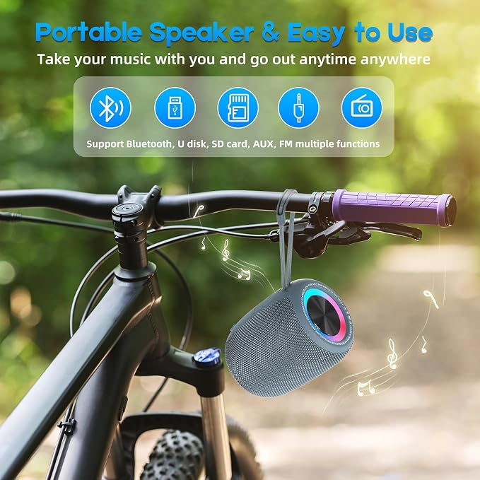 Portable Bluetooth Speaker, BT5.3 Wireless Speaker 20W Bass Diaphragms - Image 6