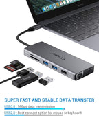 USB C Hub, TOTU Upgraded 13 in 1 Type C Hub to 4K HDMI & DP, 2 USB3.0/2 - Image 6