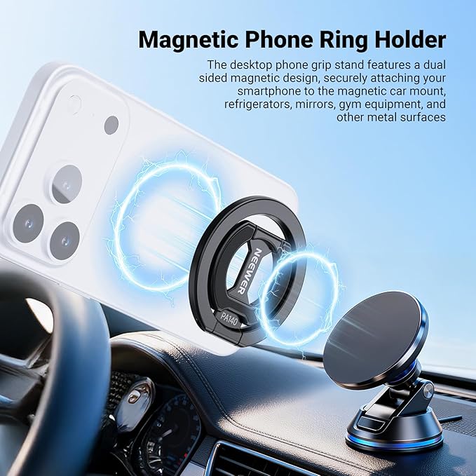 NEEWER Magnetic Phone Grip, Dual Side Magnet Cell Phone Ring Holder Stand - Image 2