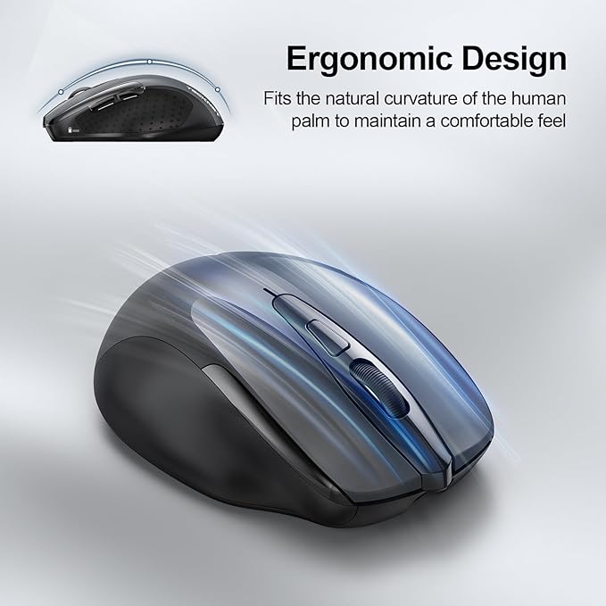 TECKNET Wireless Mouse Rechargeable, 2.4G USB-A Silent Mouse, Quiet Click - Image 6