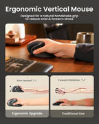 ProtoArc Ergonomic Vertical Mouse, EM11 NL Rechargeable Wireless Mouse Bluetooth - Image 5