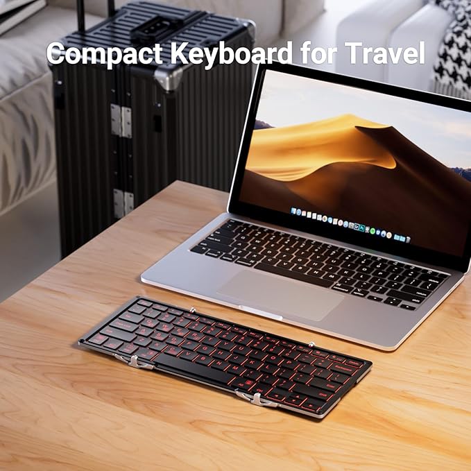 iClever Backlit Foldable Keyboard, BK05 Wireless Folding Keyboard - Image 8