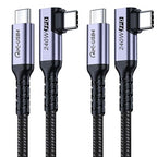 USB4 Cable 3.3FT 2 Packs, 240W USB C to USB C Cable Right Angle, 40 Gbps High by SUMPK
