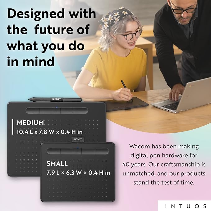 Wacom Intuos Medium Bluetooth Graphics Drawing Tablet, Portable - Image 7