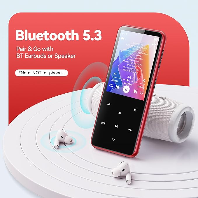 AGPTEK 64GB MP3 Player with Bluetooth, M3 2.4 inch Music Player with Speaker - Image 3