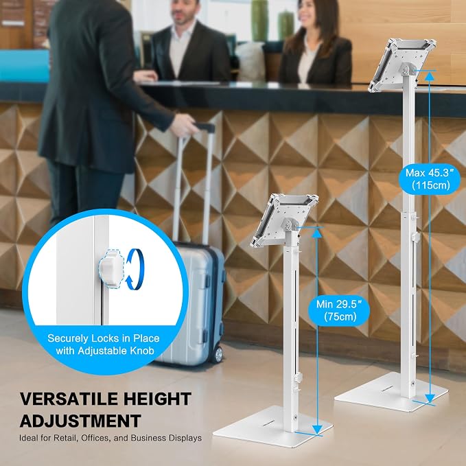 AboveTEK Security iPad Kiosk Floor Stand, Anti-Theft POS Tablet Stands - Image 4