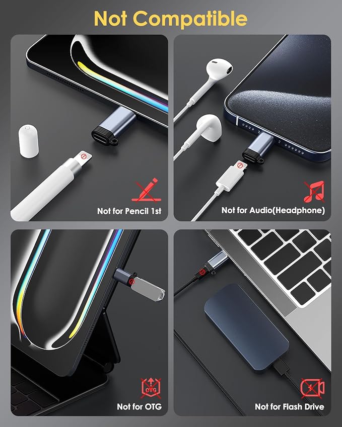MoKo 4 Pack Lightning Female to USB C Male Adapter, iPhone to USB C Adapter - Image 3