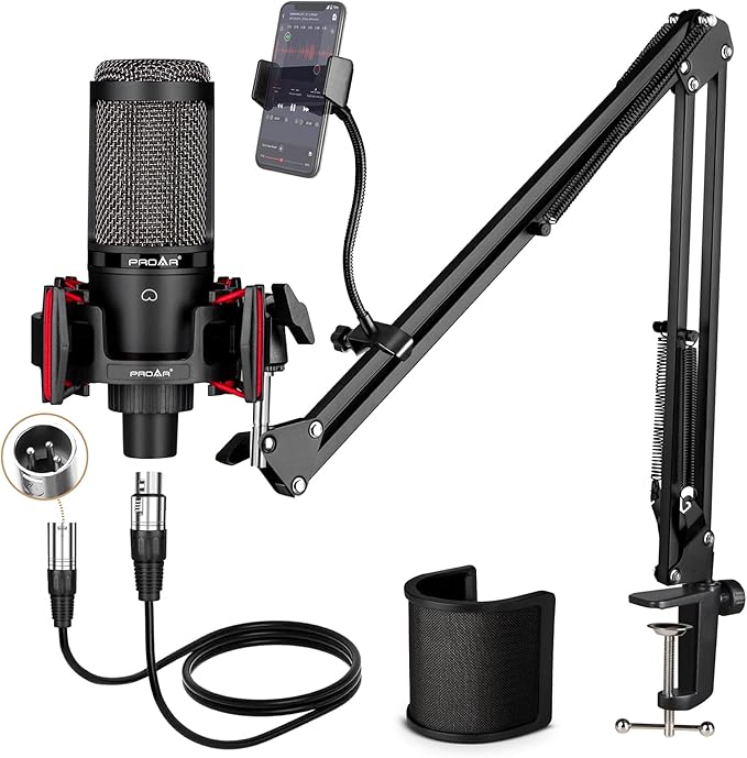 Condenser Microphone XLR, Professional Studio Recording Microphone by PROAR