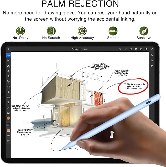 Pen for iPad 2018-2025, HATOKU 15 Mins Fast Charging Pencil 1st Gen - Image 4
