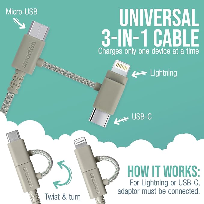 Smartish USB-C/Lightning Cable for iPhone 16/15/14 - Image 2