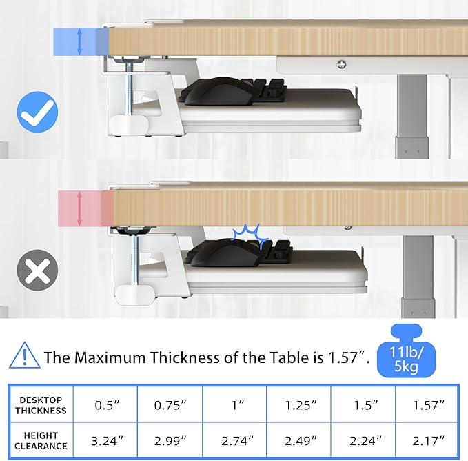 suptek Keyboard Tray Under Desk Pull Out - Image 7