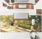 Green Gardener Desk Mat Anime Forest XL Gaming Mouse Pad Plant Lover Desk Pad - Image 4