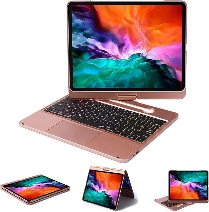 Keyboard Case for iPad Pro 12.9 inch 6th Generation 2022 5th 2021/4th 2020/3rd by LENRICH
