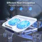 LIENS Laptop Cooling Pad with Adjustable Height Two 5.1 Inches Fan 2 USB Ports - Image 2