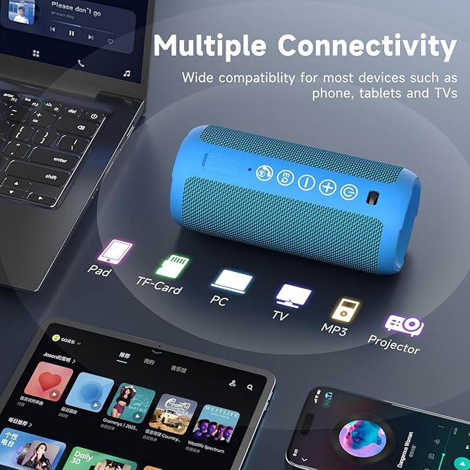 Ortizan Portable Bluetooth Speakers, IPX7 Waterproof Wireless Speaker - Image 5