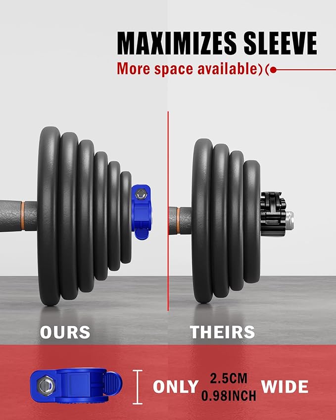 Narrow Barbell Clips 2.5cm Width - Image 4