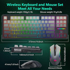 Redragon Wireless Mechanical Keyboard and Mouse Combo, RGB Backlit, TKL Creamy - Image 8