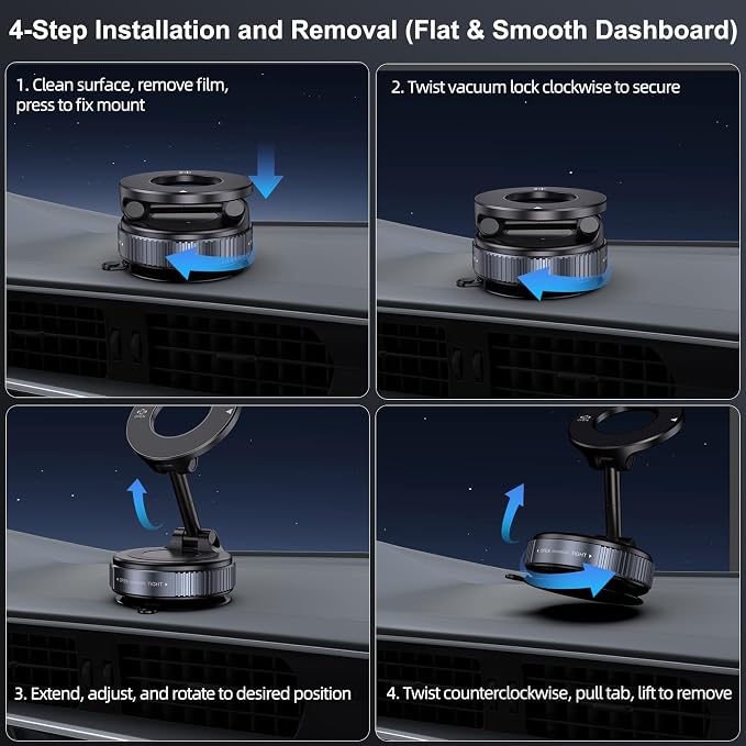 Vacuum Magnetic Suction Phone Holder, Foldable and Retractable Hands-Free - Image 5