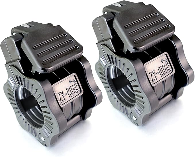 Adjustable Barbell Clips, Fits 0.98-1.1" Olympic & Standard Bars, Secure by ZY-HUAN